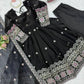 Midnight Scallop Border Anarkali