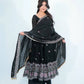 Midnight Scallop Border Anarkali