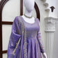 Midnight Scallop Border Anarkali
