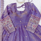 Midnight Scallop Border Anarkali