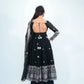 Midnight Scallop Border Anarkali