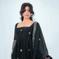 Midnight Scallop Border Anarkali