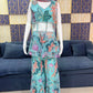 Mint Bloom Designer Georgette Sharara Set for Festive and Party Wear