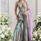 Mint Bloom Designer Georgette Sharara Set for Festive and Party Wear