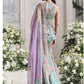Mint Bloom Designer Georgette Sharara Set for Festive and Party Wear