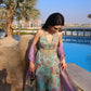Mint Bloom Designer Georgette Sharara Set for Festive and Party Wear