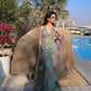 Mint Bloom Designer Georgette Sharara Set for Festive and Party Wear