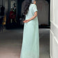 Mint Green Orchid Fabric Co-Ord Set with Striped Overlay Shrug