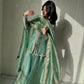 Mint Green Pure Fendi Silk Embroidered Kurta Plazzo Set with Sequin Coding Dori Dupatta | Festive Party Wear