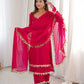 Mirror Lace Fendy Silk Palazzo Suit Set for Festive and Wedding Wear
