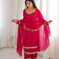 Mirror Lace Fendy Silk Palazzo Suit Set for Festive and Wedding Wear