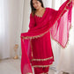 Mirror Lace Fendy Silk Palazzo Suit Set for Festive and Wedding Wear