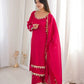 Mirror Lace Fendy Silk Palazzo Suit Set for Festive and Wedding Wear
