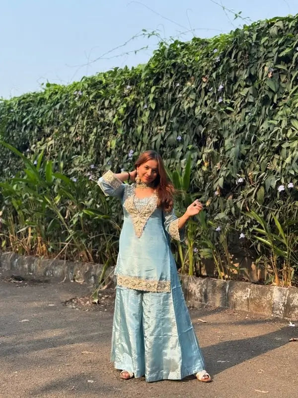 Mirror Moti Belt Sharara