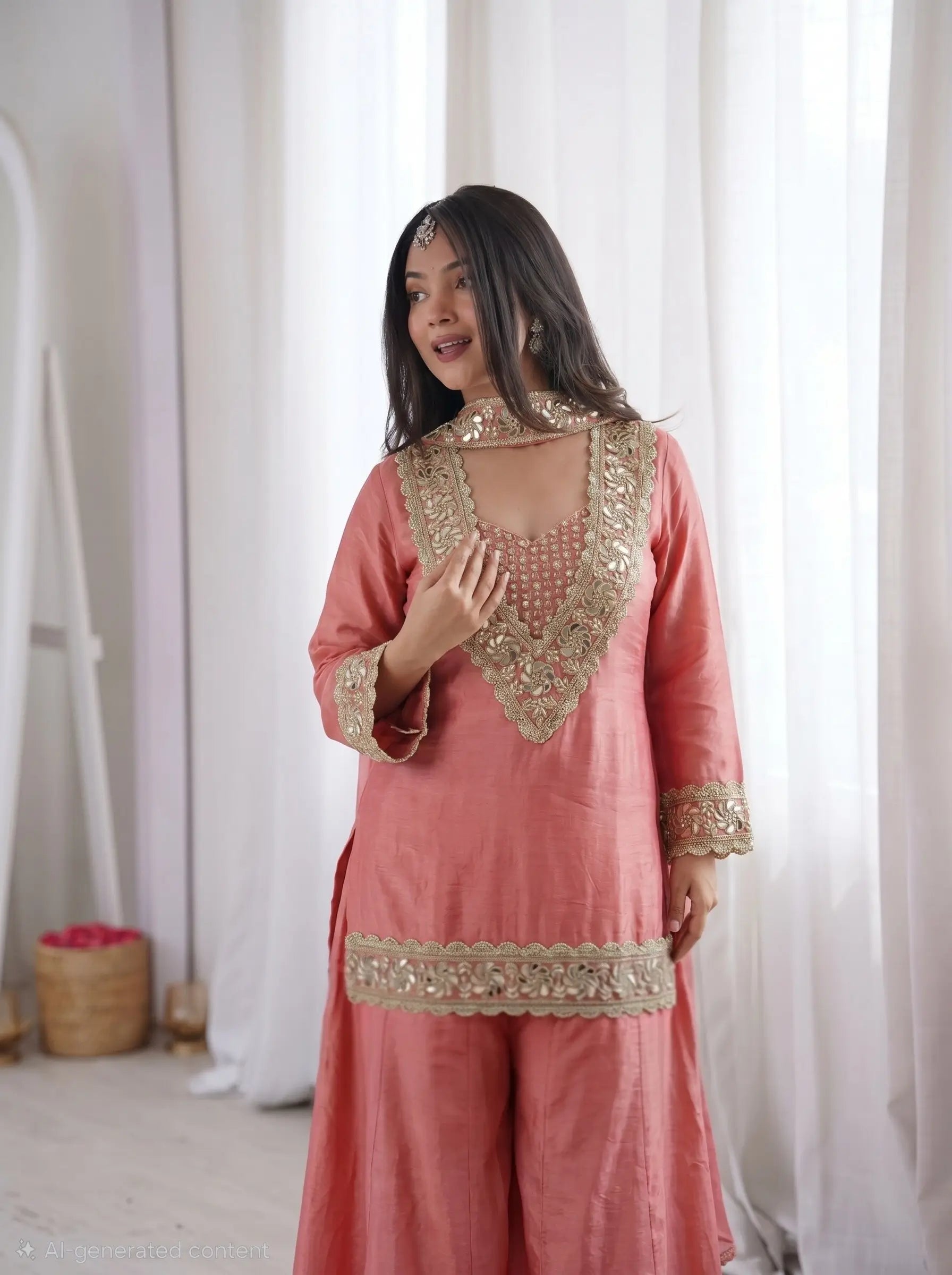 Mirror Moti Belt Sharara