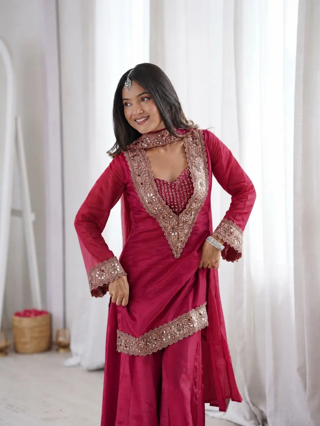 Mirror Moti Belt Sharara