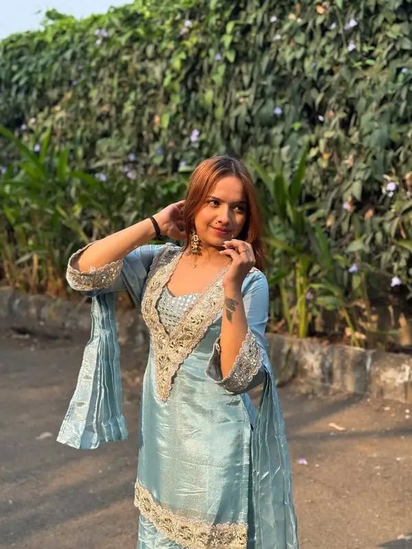 Mirror Moti Belt Sharara