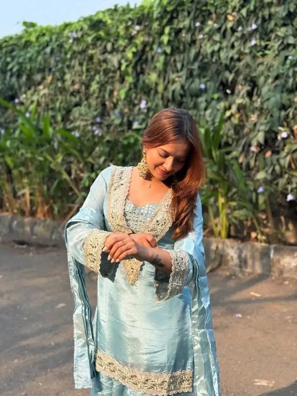Mirror Moti Belt Sharara