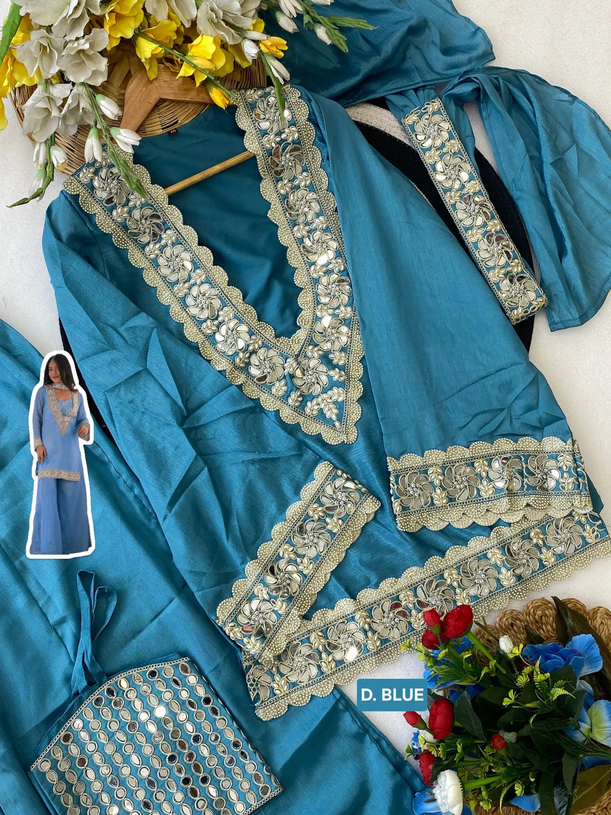 Mirror Moti Belt Sharara