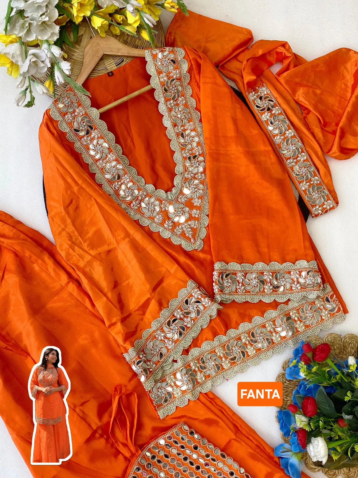 Mirror Moti Belt Sharara