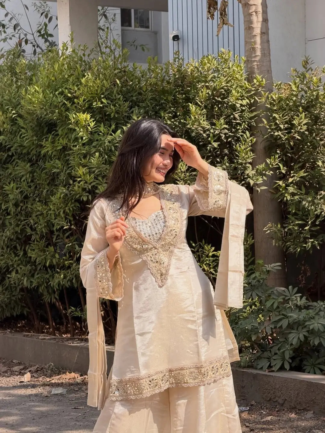 Mirror Moti Belt Sharara