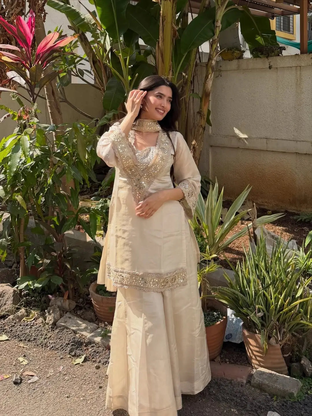 Mirror Moti Belt Sharara