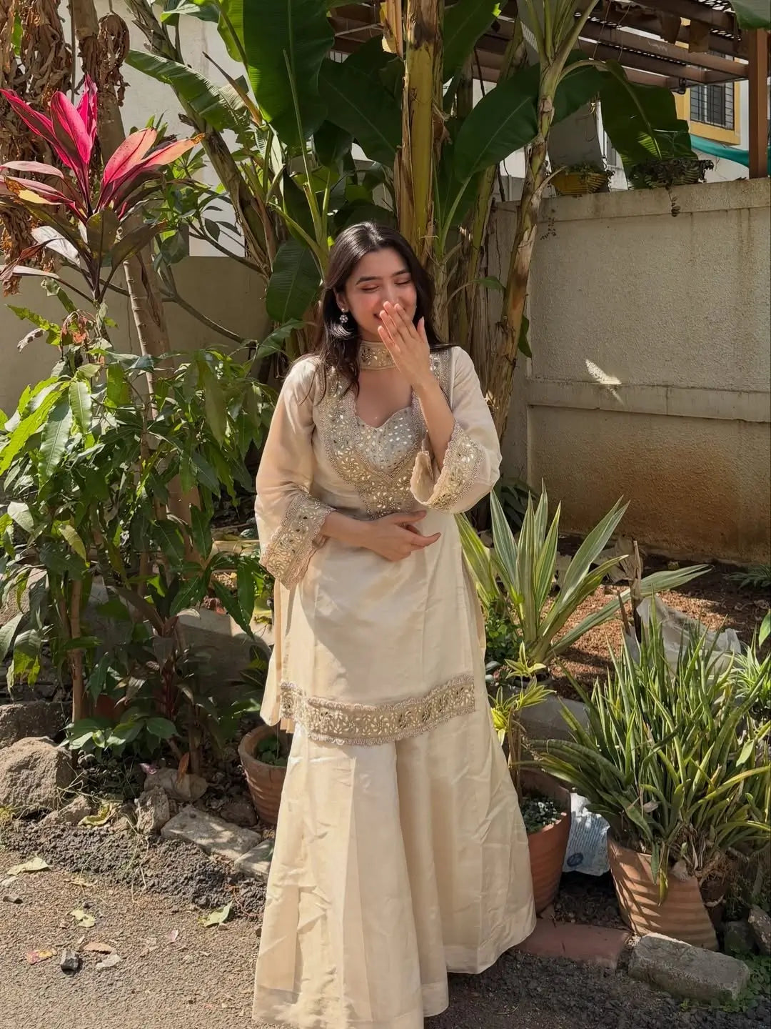 Mirror Moti Belt Sharara