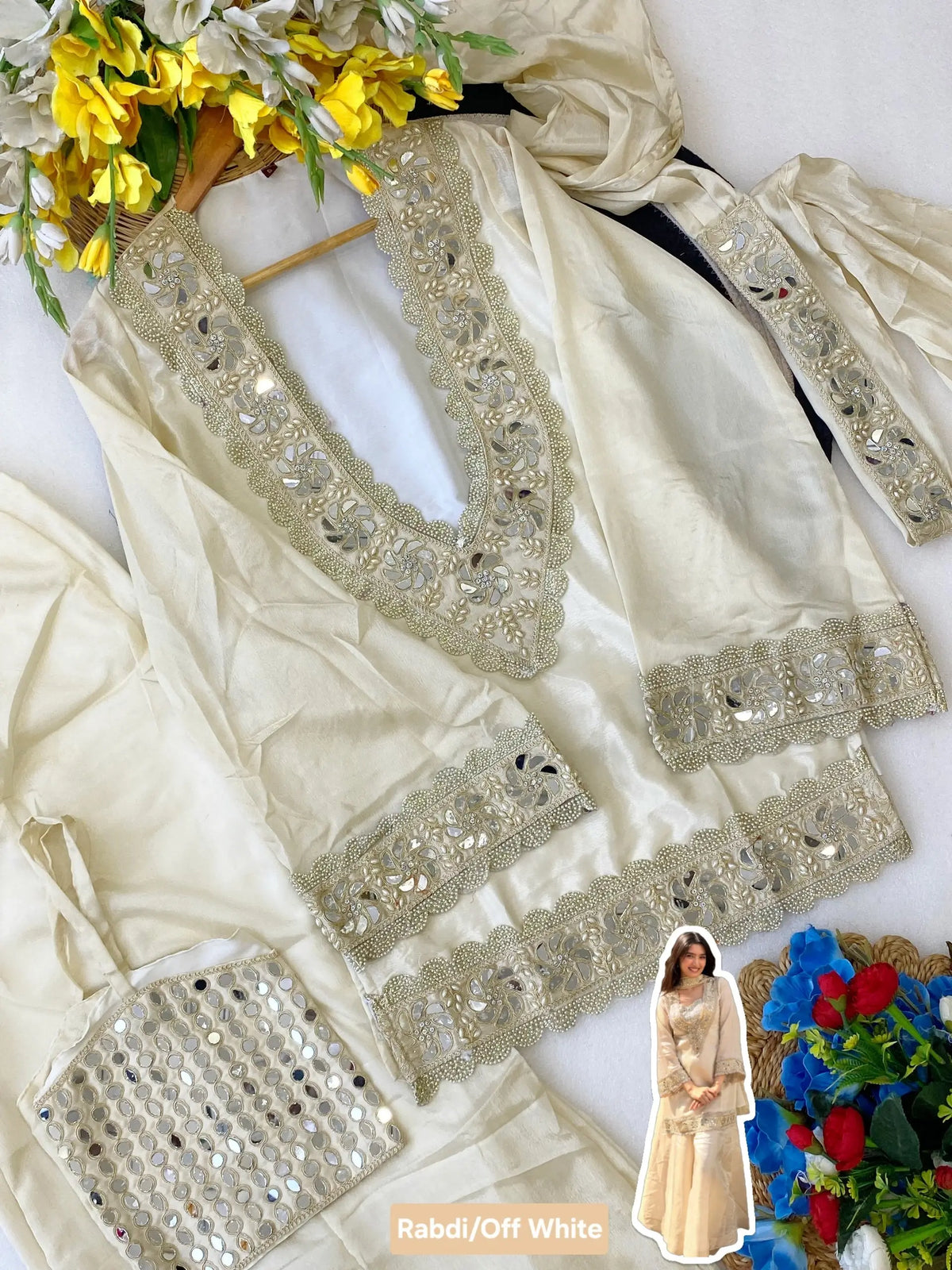 Mirror Moti Belt Sharara