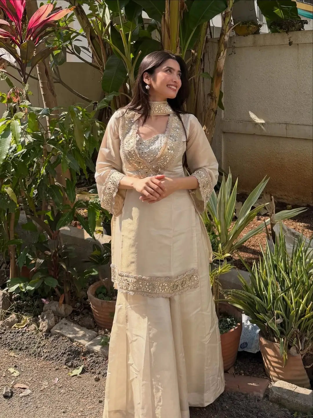 Mirror Moti Belt Sharara