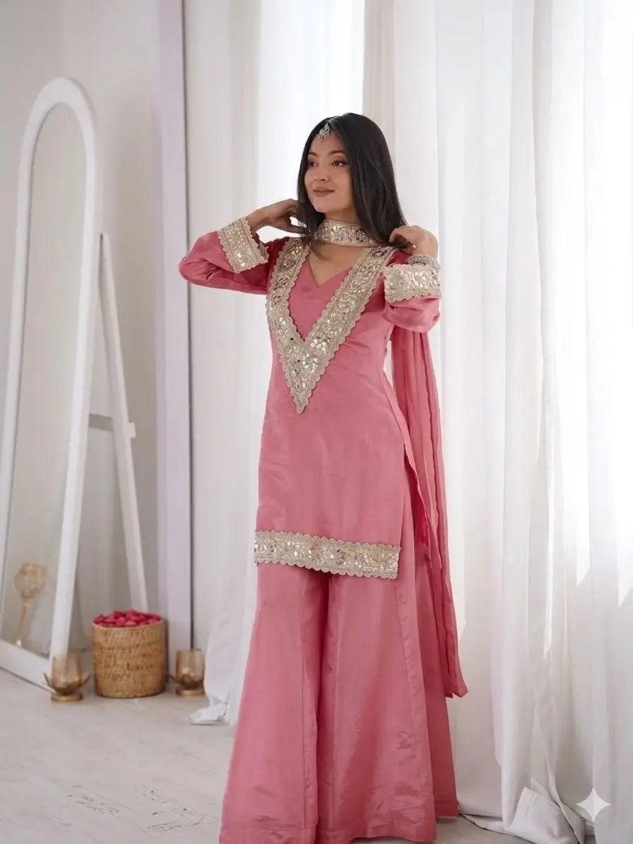 Mirror Moti Belt Sharara