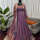 Mirror Work Fendy Silk Anarkali Gown Set with Dupatta