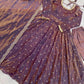 Mirror Work Fendy Silk Anarkali Gown Set with Dupatta