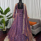 Mirror Work Fendy Silk Anarkali Gown Set with Dupatta