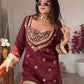 Mirror Work Fendy Silk Sharara Set with Dupatta