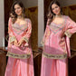 Mirror Work Fendy Silk Sharara Set with Dupatta