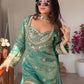 Mirror Work Fendy Silk Sharara Set with Dupatta