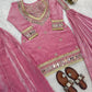 Mirror Work Fendy Silk Sharara Set with Dupatta