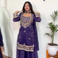 Mirror Work Fendy Silk Sharara Set with Dupatta
