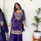 Mirror Work Fendy Silk Sharara Set with Dupatta