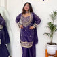 Mirror Work Fendy Silk Sharara Set with Dupatta