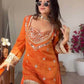 Mirror Work Fendy Silk Sharara Set with Dupatta