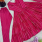 Mirror Work Mal Chanderi Ruffle Anarkali Set