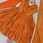 Mirror Work Mal Chanderi Ruffle Anarkali Set