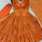Mirror Work Mal Chanderi Ruffle Anarkali Set