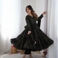 Mirror Work Mal Chanderi Ruffle Anarkali Set