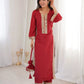 Mirror Work Natural Crepe Kurti Pant Set with Batwa for Festive Wear