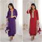 Mirror Work Natural Crepe Kurti Pant Set with Batwa for Festive Wear