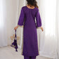 Mirror Work Natural Crepe Kurti Pant Set with Batwa for Festive Wear