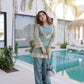 Mirror Work Salasa Kurta Pant Set with Batwa