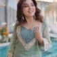 Mirror Work Salasa Kurta Pant Set with Batwa